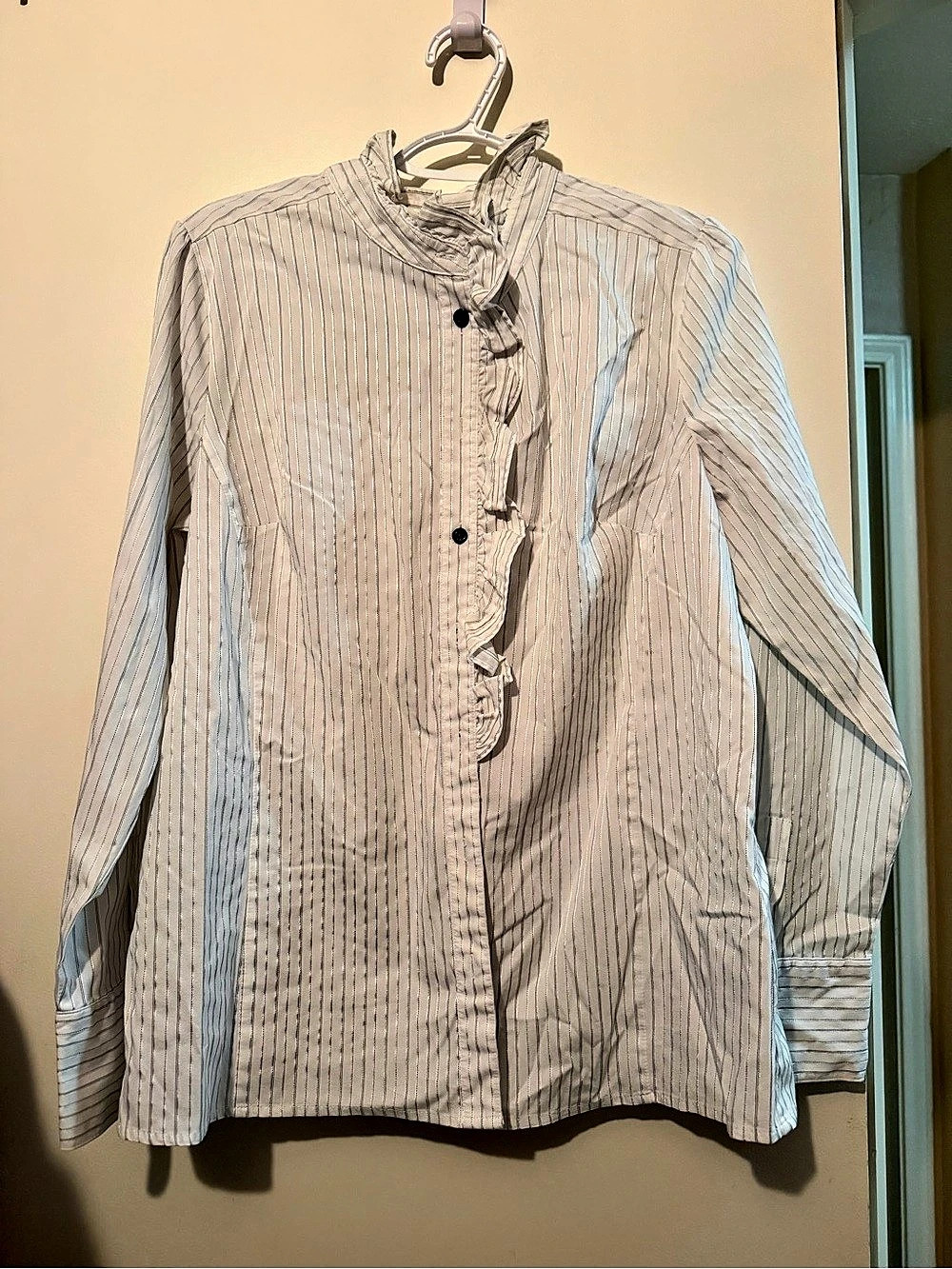 Worthington Stretch Striped Button Down Shirt Size XL